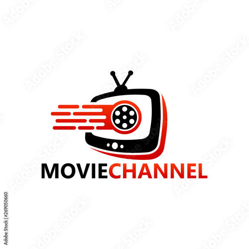 Movie Channel Logo Template Design Vector, Emblem, Design Concept, Creative Symbol, Icon