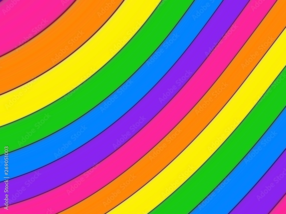 Obraz premium dreamy swirl rainbow stripe illustration background