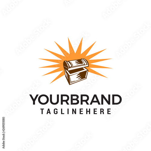 treasure box logo design concept template vector