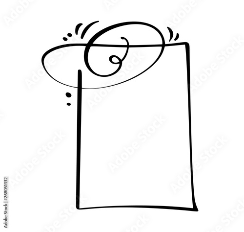 Calligraphy cartoon Quote speech bubble icon. Hand drawn text frame or box template. Vector illustration. Thought bubble. Place for citation or cite, Balloon for Idea, for Forum, Chat, Comment