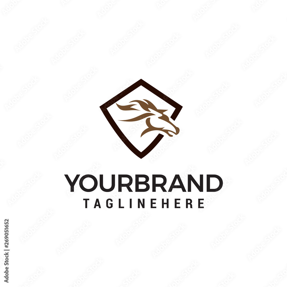 head horse abstract logo design concept template vector