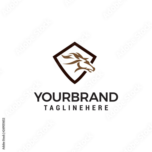 head horse abstract logo design concept template vector