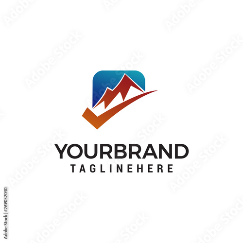 check mountain logo design concept template vector