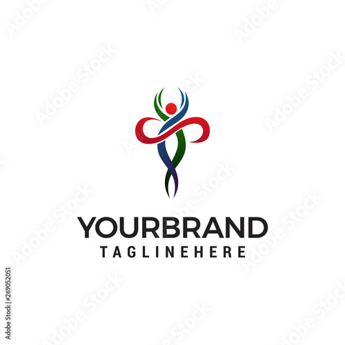 healty care logo design concept template vector