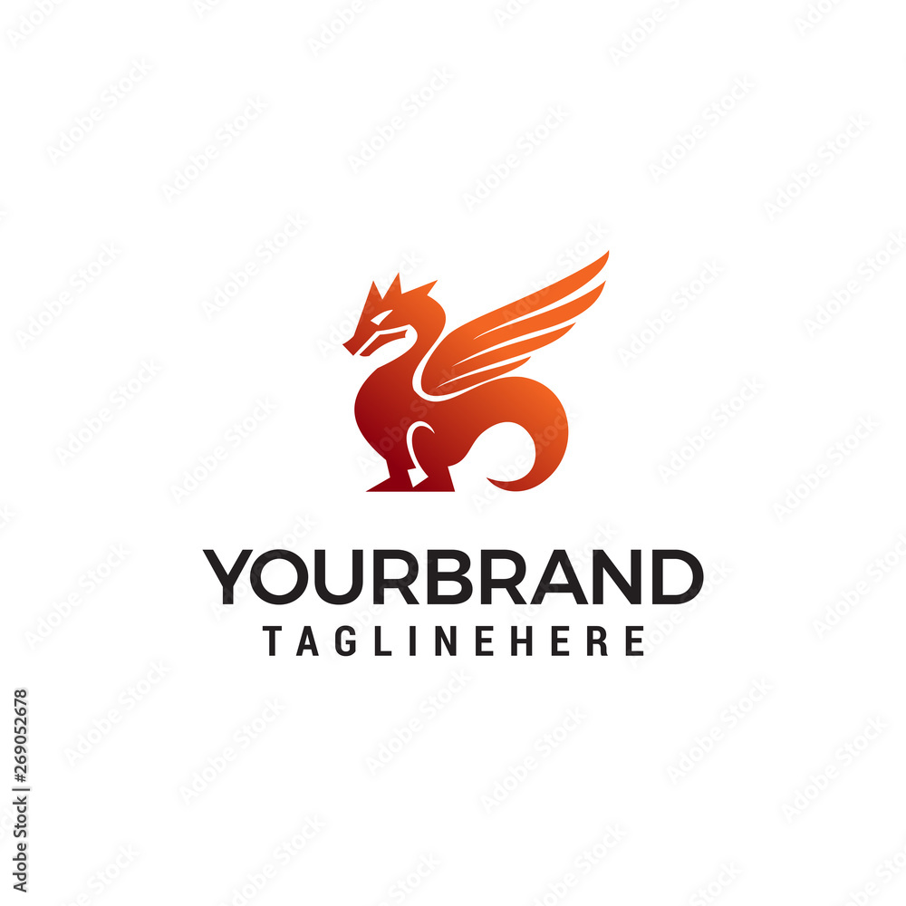 dragon logo design concept template vector dragon logo design concept template vector