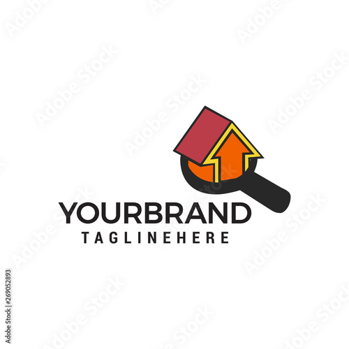 search home logo design concept template vector