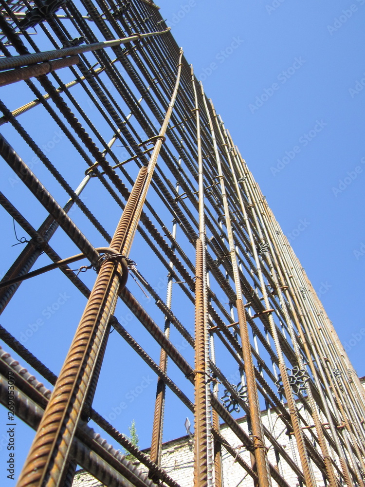 installation of a framework from reinforcement for the subsequent pouring of concrete installation of a framework from reinforcement for the subsequent pouring of concrete