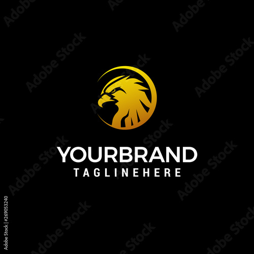 head eagle logo design concept template vector