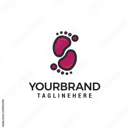 Footsteps logo design concept template vector