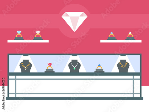 Modern jewelry shop interior