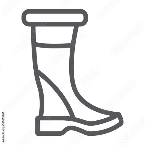 Woman boots line icon, footwear and fashion, shoes sign, vector graphics, a linear pattern on a white background.