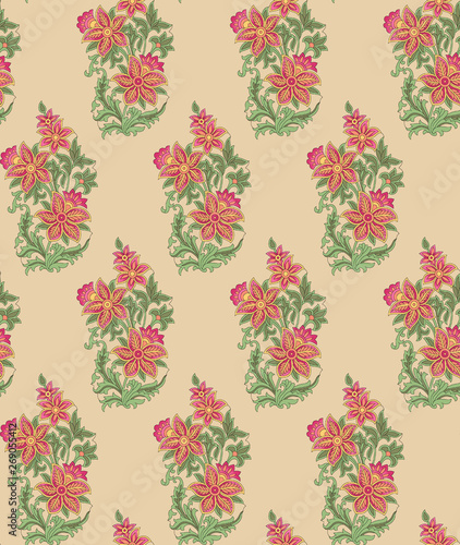 seamless Indian mughal flower motif