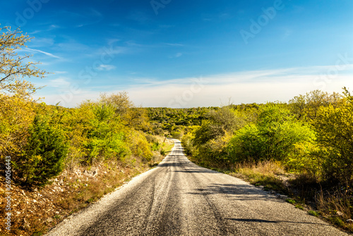 Vanishing highway in Texas Hill Country