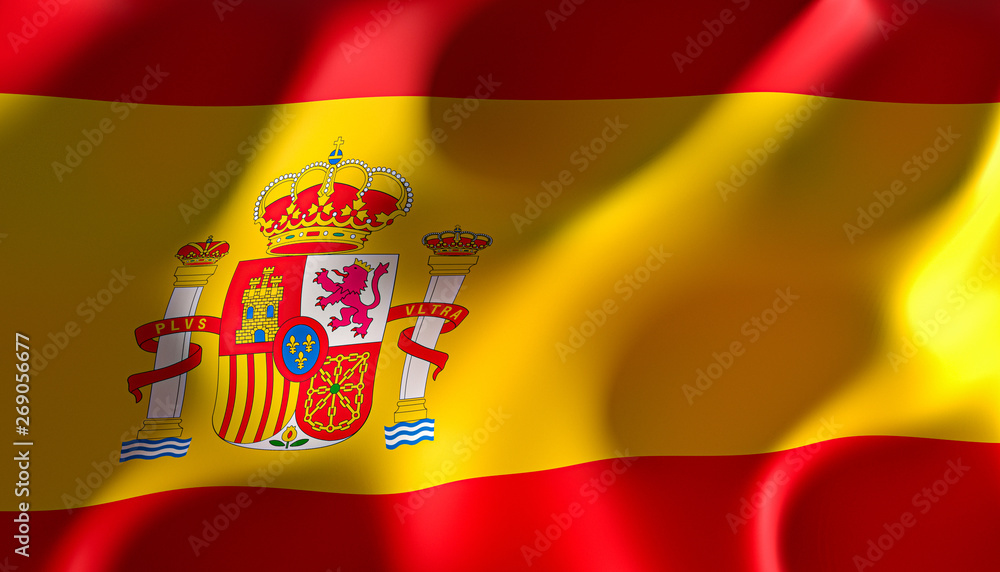 image render of a flag of spain image render of a flag of spain
