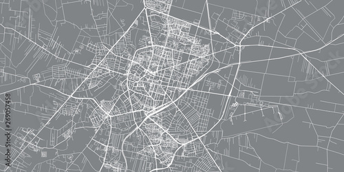 Urban vector city map of Radom, Poland