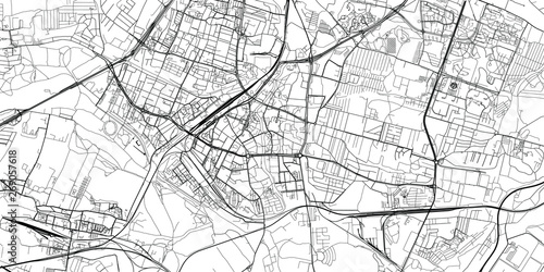 Urban vector city map of Sosnowiec, Poland