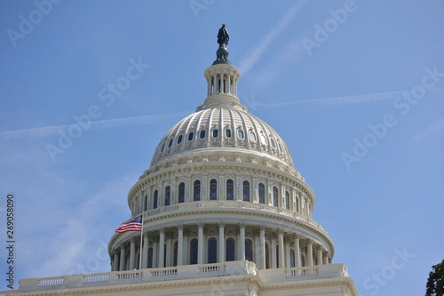 WASHINGTON, DC -6 APRIL 2019- View of the United States Capitol building, home of the United States Congress and seat of the legislative branch of the U.S. federal government.