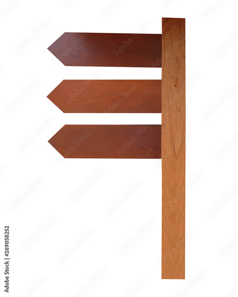 Fototapeta premium Sign wood isolated on white background.