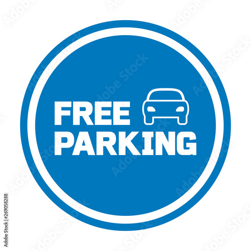 Free parking sign with car icon