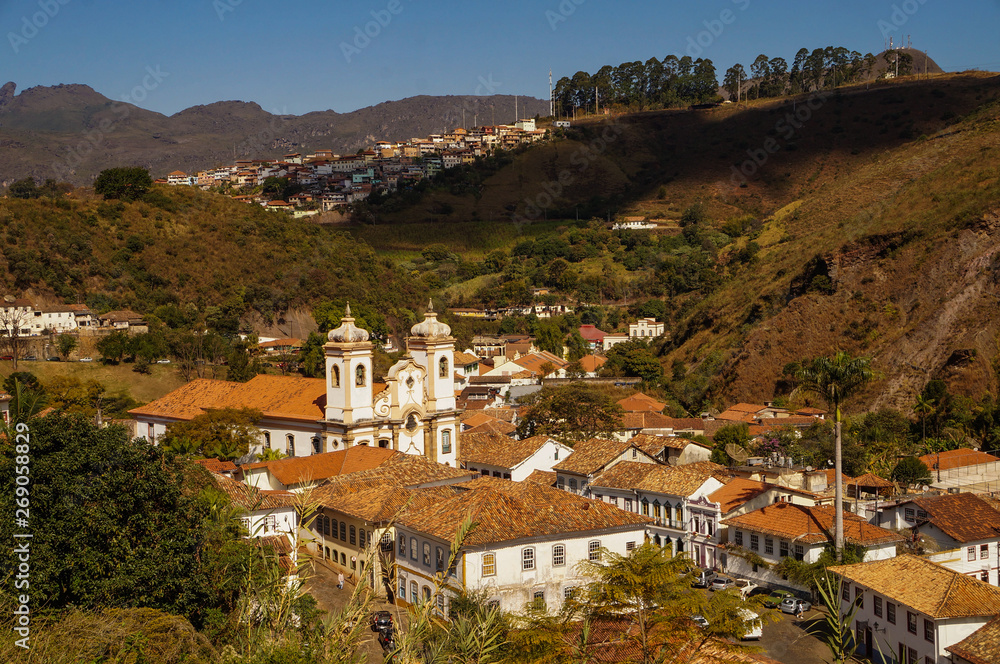 View of Ouro Preto city and Church of Our Lady of Pilar, Minas Gerais, Brazil