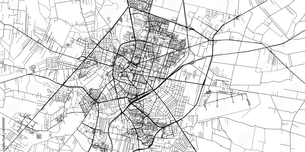 Urban vector city map of Radom, Poland