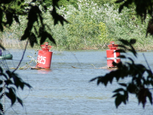 buoys on the river