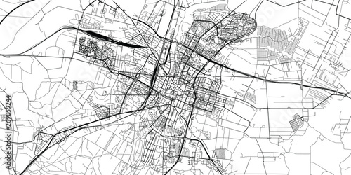 Urban vector city map of Kielce, Poland
