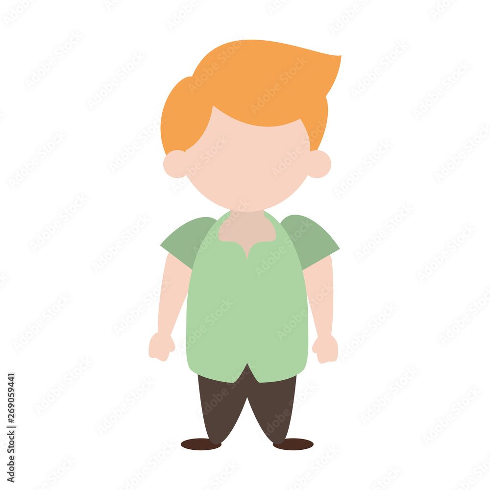 Cute boy cartoon isolated Vector illustration