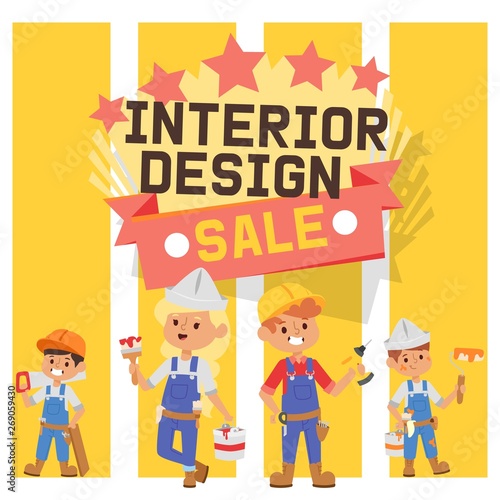 Builder vector constructor interior design children character building construction illustration backdrop of worker contractor kid buildup constructively background wallpaper