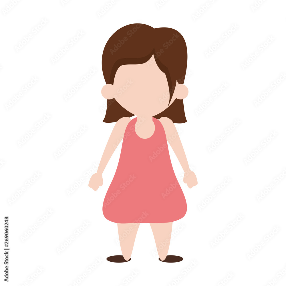 Beautiful girl cartoon isolated Vector illustration Beautiful girl cartoon isolated Vector illustration