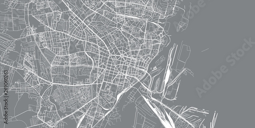 Urban vector city map of Szczecin, Poland