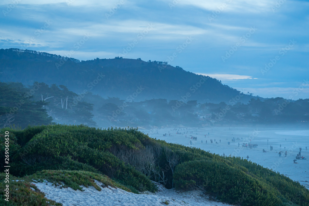 foggy view of ocean at Carmel beach