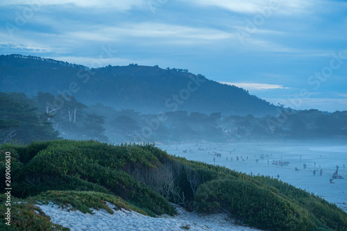 foggy view of ocean at Carmel beach