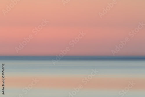 Abstract view of sea and horizon in Le Morne in Mauritius, Africa after sunset.