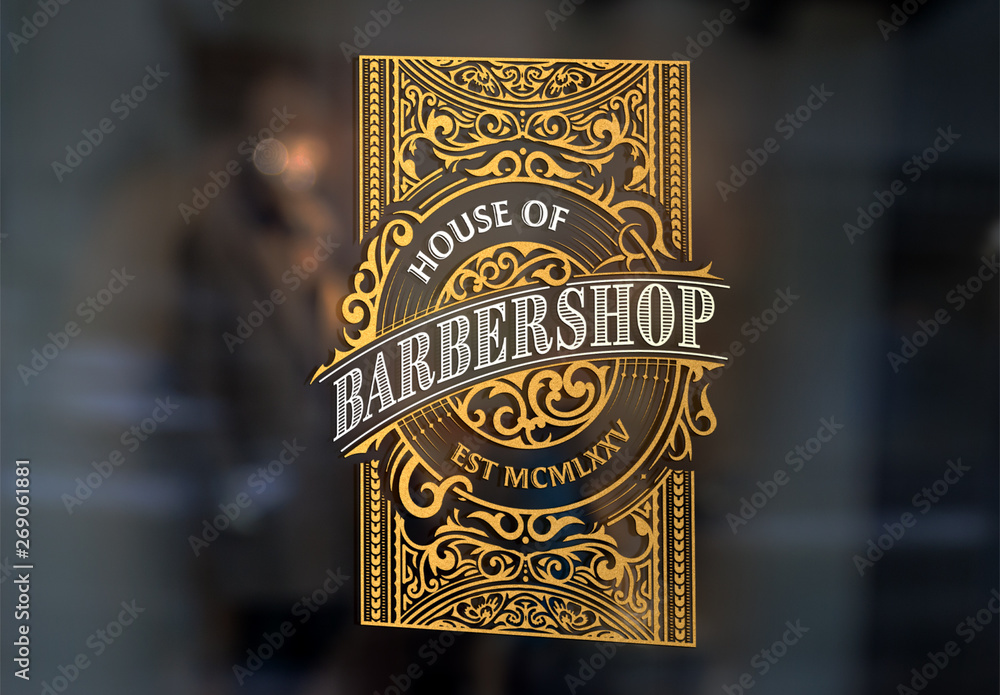 Vintage Barbershop Logo Layout Stock Template | Adobe Stock