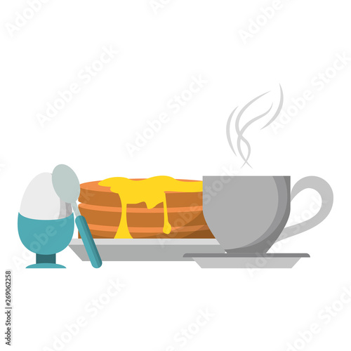 Breakfast morning food cartoons Vector illustration