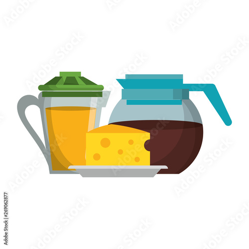 Breakfast morning food cartoons Vector illustration