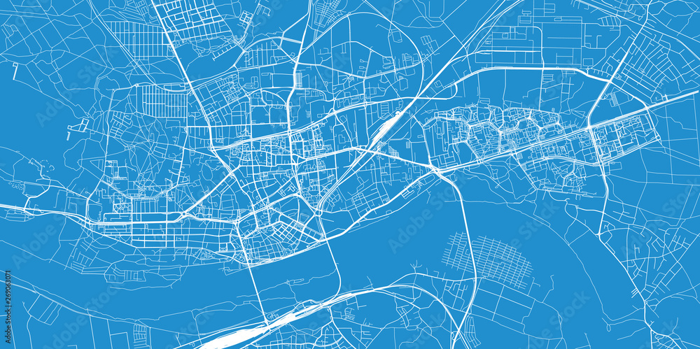 Naklejka premium Mapa miasta wektor miasta Toruń, Polska