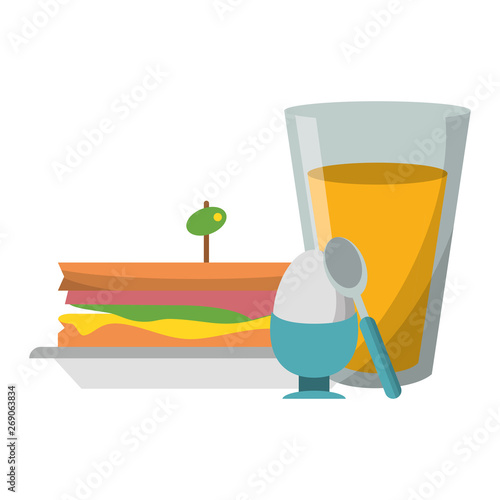Breakfast morning food cartoons Vector illustration