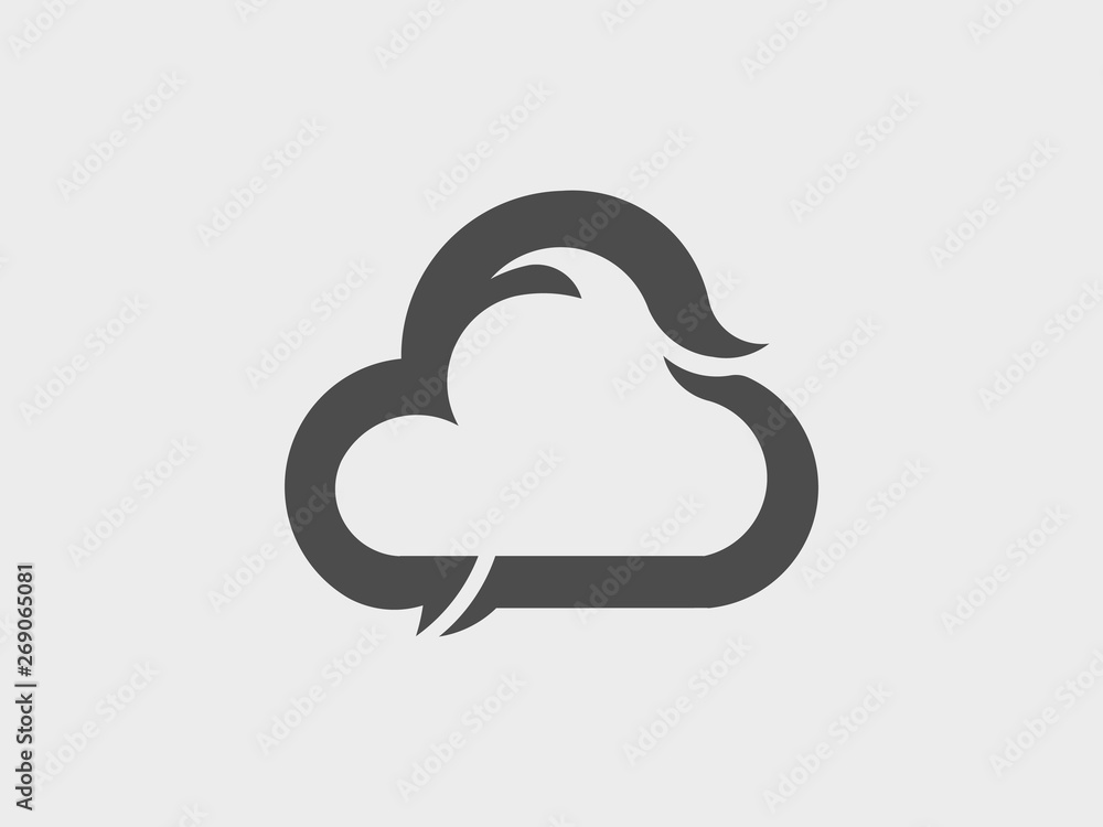 Cloud technology service, icon logo