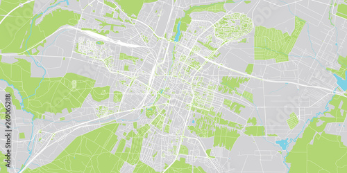 Urban vector city map of Kielce  Poland