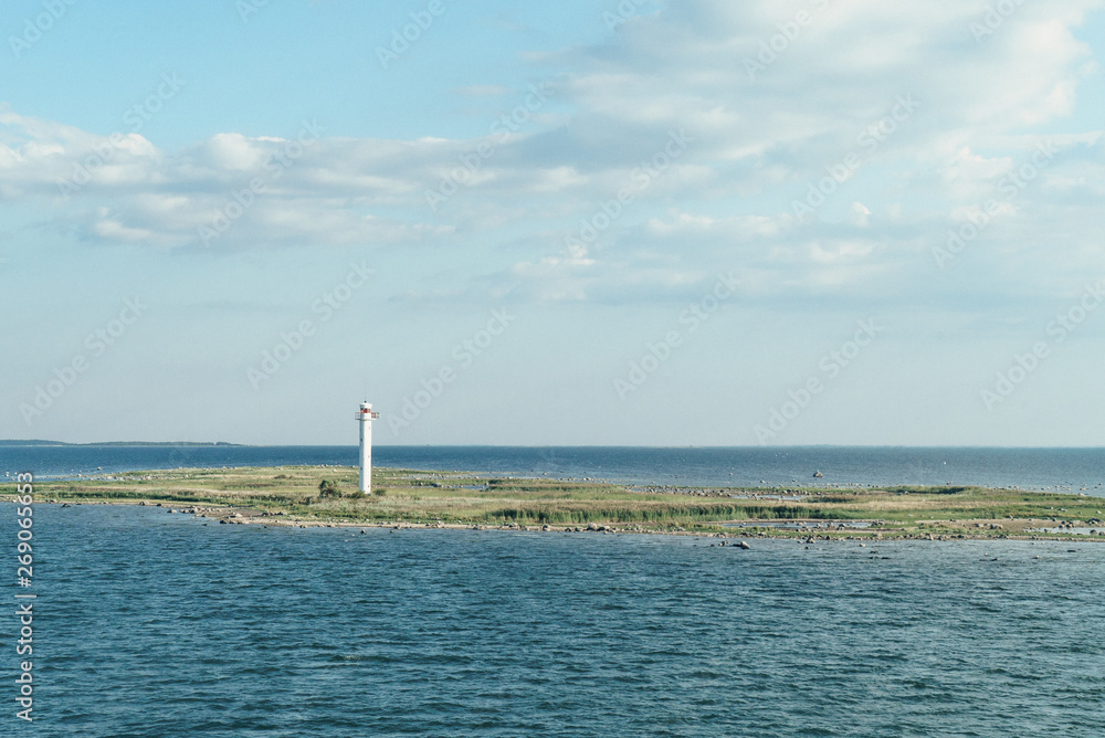 Nordic lighthouse on a coast