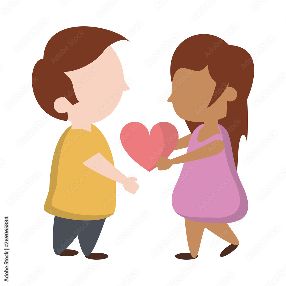 Kids in love cartoon Vector illustration Kids in love cartoon Vector illustration