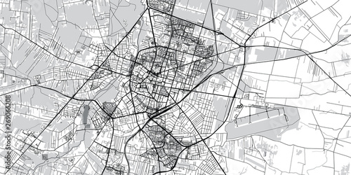 Urban vector city map of Radom, Poland photo