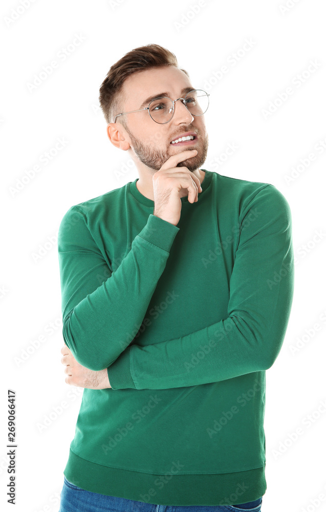 Portrait of handsome man on white background Portrait of handsome man on white background