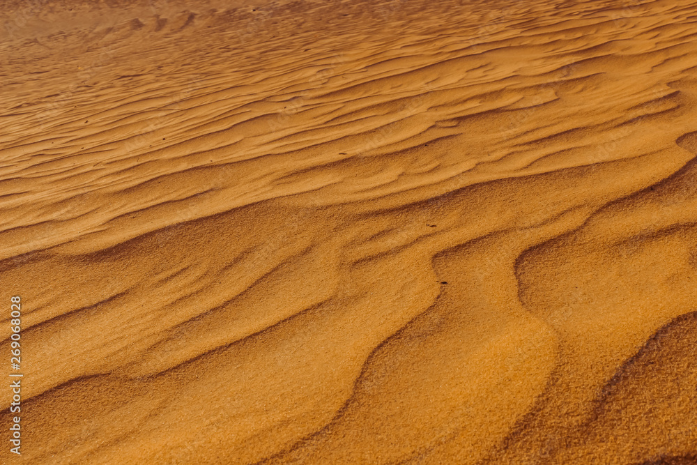 Fototapeta premium Sand dunes of the desert close up. Dubai 2019