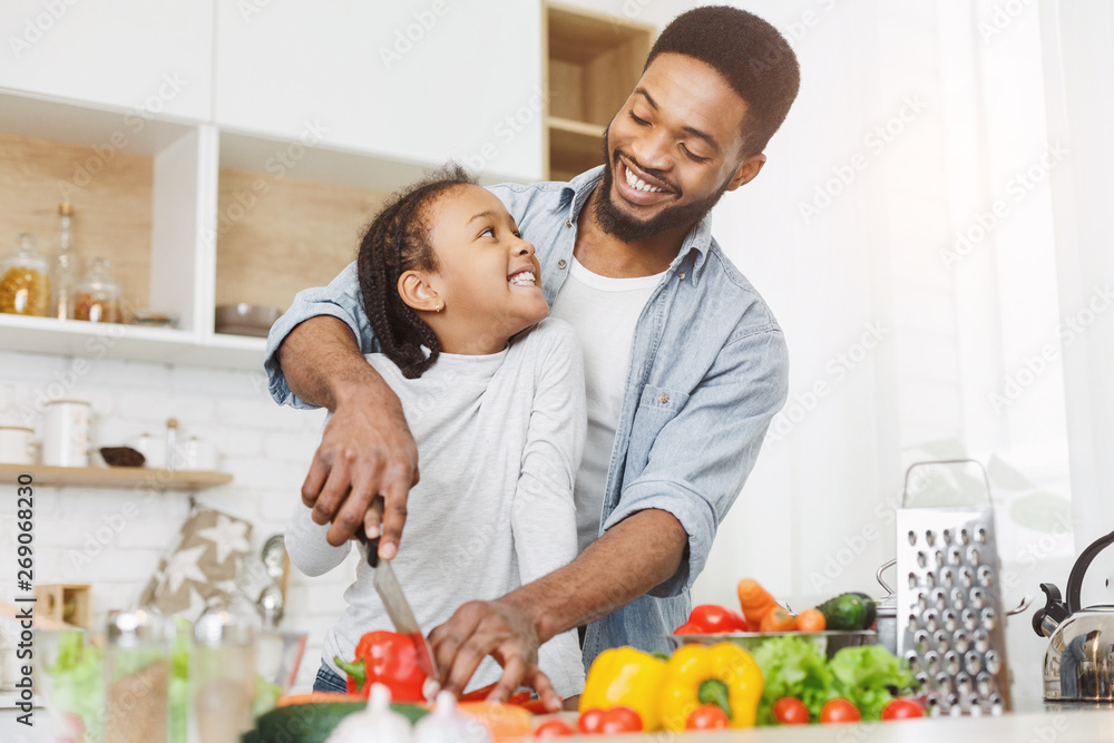 Cooking healthy food together concept