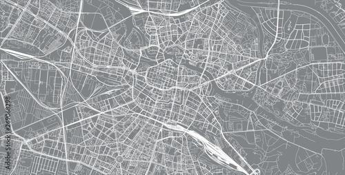 Urban vector city map of Wroclaw, Poland