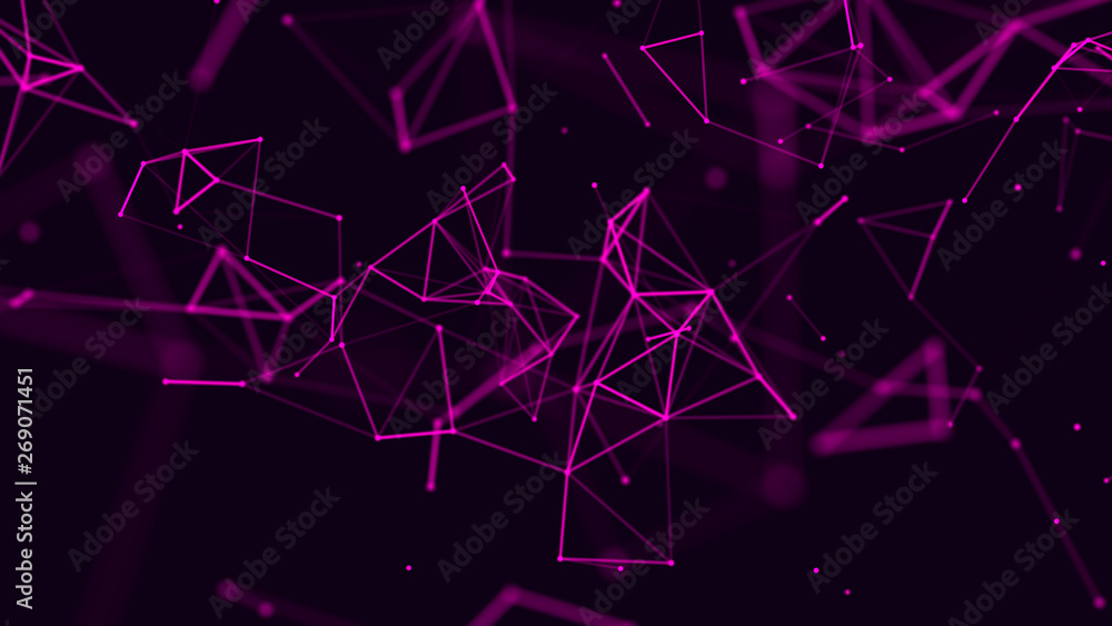 Digital plexus of many glowing lines and dots. Abstract futuristic background. 3D rendering Digital plexus of many glowing lines and dots. Abstract futuristic background. 3D rendering