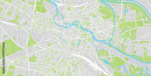 Urban vector city map of Wroclaw  Poland